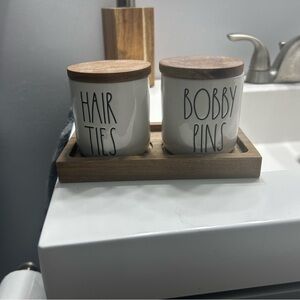 Rae Dunn White Ceramic Hair Accessories Organizer